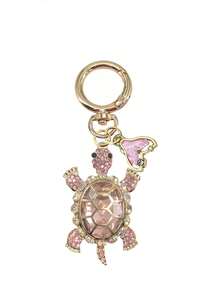 Crystal Turtle Keychain Pendant With Rhinestones, Pearl And Ocean Charms, Metal Alloy Keyring - Multicolor - View 22
