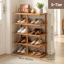 Senmeo Adjustable 5- Or 8-Tier Shoe Organizer, Sturdy Construction, Space-Saving Design, Tool-Free Assembly, Ideal For Closets, Hallways, And Compact Entryways. - 8 Layers - View 4