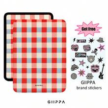 GIIPPA 1pc Colorfule Beige Gingham Checkered Kindle Case With Adjustable Hand Strap, Auto Wake & Sleep PU Leather E-Reader Cover Compatible With Kindle Paperwhite 5/6/7/10/11/12 Gen, Kindle Colorsoft 1st Gen, Basic Kindle 8/10/11 Gen All Kids & Signature Editions, Perfect Christmas Valentine Thanksgiving Halloween Birthday Gift For Book Lovers Girls Traditional Asian Retro Minimalist Aesthetic - Multicolor 5 - View 1