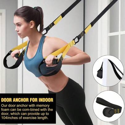 Home Resistance Training Kit With Handle, Door Anchor And Carrying Bag - 2 In 1 High Density Non-Slip Workout Band For Full Body Exercise, Indoor/Outdoor Use, Includes Resistance Band And Adjustable Strap For Strength Training, Home Gym Equipment | Adjustable Resistance | Durable Workout Band, Home Gym Resistance Band, Workout Home Gym, High Density Resistance, Non-Slip Door Anchor, Elastic Workout Band