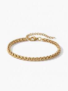 Vandermere 4pcs/Set Stainless Steel Simple Hip Hop Punk Style Chain Bracelet, Unisex, Suitable For Wearing At Music Festivals - Bracelet Set - View 7