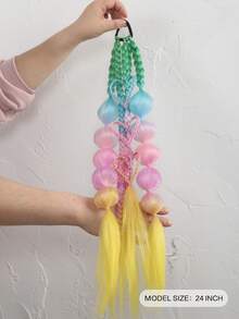Trenzas de Burbuja Retorcidas de Colores Mixtos Hechas a Mano de 24 Pulgadas - Extensiones de Cabello Estilo Vacaciones para Mujeres, Versátiles para Todos los Tipos de Cabello - Multicolor - Ver 3