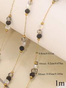 1m Stainless Steel 18K Gold Plated "Charm Color" Red Crystal Bead Necklace And Bracelet DIY Jewelry Making Kit - Chain - View 10