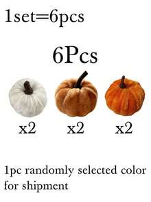 6/1pc-Velvet Pumpkin Decor Set - Thanksgiving Autumn Home Decor Artificial Pumpkin, Realistic Pumpkin, Velvet Pumpkin Ornament, Artificial Pumpkin Decoration, Suitable For Autumn Decoration, Halloween Holiday Home Decor - Colors Will Be Shipped Randomly. - View 9
