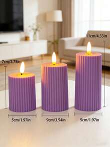 Holiday Atmosphere Hot-Selling Purple LED Simulated Electronic Candle Striped Gear-Shaped Simulated Candle Holiday Atmosphere Decorative Light Gift Suitable For Multiple Scene Display - Purple Gear - View 3