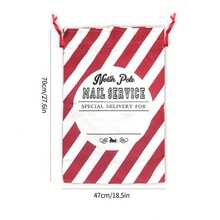 Large Christmas Santa Sack, 27inch Large Christmas Canvas Gift Bag With Drawstring, Reusable Personalized Best Gift, For Xmas Package Storage, Christmas Party Supplies Favors - Red - View 3