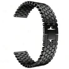 20mm XDfind Fish Scale Texture Metal Watch Band(Silver) - Black - View 6