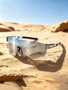 1 Pair Frameless Silver Outdoor Off-Road Desert Cycling Large Frame Windproof Sand-Proof Sports Goggles - Multicolor - View 5