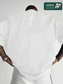 Men's Fashion Short Sleeve T-Shirt With Print - White - View 2