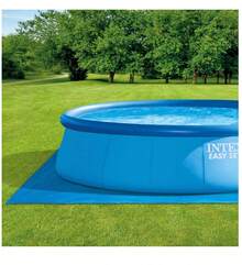 Tapiz de suelo INTEX de 472x472 cm protege tus piscinas hinchables e inflables INTEX de hasta 457 cm de diámetro, manteniendo intacta la lona al evitar cortes y rozaduras.para Piscina de 244,305,366,457cm - Lona de suelo INTEX de 472x472 cm - Ver 1