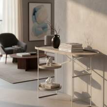 Aparador Sala De Jantar De Ferro/couro 90cm Aparadores Luxo - Bronze - Visão 2