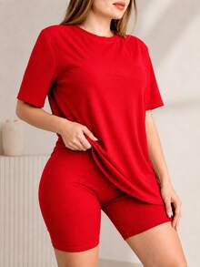 Women Two-Piece Outfits - Red - View 3