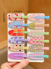 5pcs Multicolor Women's Hair Clips, Colorful Dopamine Seamless Forehead Fringe Clips, Makeup Clips, Fresh Sweet Multi-Pattern, Daily Side Hair Clips, Sweet Women's Daily Hairstyle Decoration Hair Accessories Set, Cute No-Mark Bangs Side Hair Clips, Suitable For Daily Use (Random 5pcs) - Multicolor - View 3
