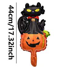 10 buah Balon Foil Mini Dekorasi Pesta Halloween Kartun & Kucing Ukuran 44cm (Pita Tidak Termasuk) Halloween - View 6
