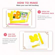 4/6/8/14pcs Children's DIY Felt Handbag Sewing Kit, Cartoon Educational Handmade Toy - Multicolor - View 7