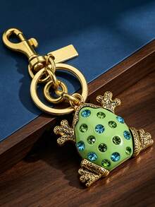 1Pc Bag Charm, Keychain, Purse Pendant, Car Key Holder, Handbag Accessory,Frog Shaped Pendant, Crystal Frog Charm, Enamel Frog Ornament,Unisex Gift - Multicolor - View 6