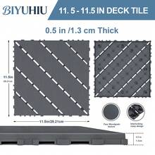 Interlocking Courtyard Deck Tiles Set | 12-Inch Weather-Resistant Plastic Outdoor Flooring | Suitable For Garden, Balcony, Poolside - Diagonal Six-stripes - View 8