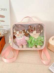 1pc Versatile 3-Way Japanese Style Fashion Backpack, Can Display 20cm Figurine, Embroidered Patterns On Both Sides, Practical JK Style Casual Large Capacity Shoulder Bag, Cute Anime-Inspired Crossbody Bag, Suitable For Daily Commute, Shopping, Displaying Figures, Student, Party, Travel, Gift - Multicolor - View 18