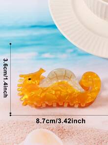 2pcs Acetate Series Turtle Hair Clips/Summer Beach Hair Accessories Claw Clips/Women/Hair Clips/Women Friend Birthday Gift - Multicolor - View 5