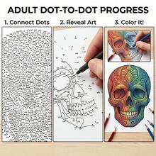 A5 Mystery Connect-The-Dots Coloring Book For Markers, 30-Page Flat-Lay Spiral Bound Notebook, No-Bleed Art Gift For Adults - A5 - View 4