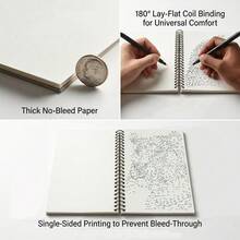 A5 Mystery Connect-The-Dots Coloring Book For Markers, 30-Page Flat-Lay Spiral Bound Notebook, No-Bleed Art Gift For Adults - A5 - View 5