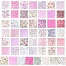 50pcs Pink Charm Patchwork Fabric Squares, 5*5 Inch Pre-Cut Pink Fabric Squares For Sewing Projects, Quilting, DIY Crafts - Variant - View 7