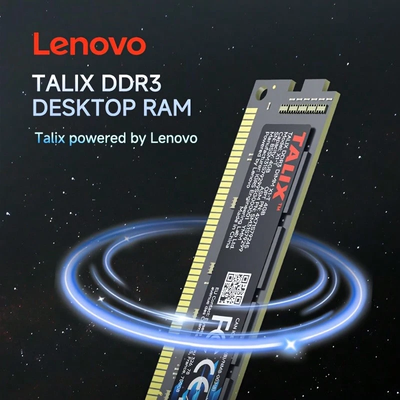 Lenovo Talix DDR3 1600MHz Memory Module, 4G/8G Capacity, 1600MHz Operating Frequency, 1.1V Working Voltage, Low Power Consumption, Compatible With Mainstream Desktop Motherboards, Excellent Heat Dissipation Performance - View 1