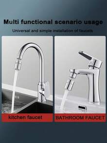 Swivel Tap Attachment, 360° Rotatable Dual Function Tap Aerator Extension, Water Saver For Tap Aerator With 2 Spray Functions Shower Kitchen Bathroom Attachment - Multicolor - View 8