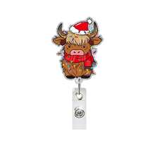 1pc Santa Claus, Reindeer, Gingerbread Man Gold Onion Sequin Snowman Christmas Tree Sock Glove, With Retractable Clip Rotating Easy Clip ID, Perfect Christmas Gift For Friends And Family - Multicolor - View 12