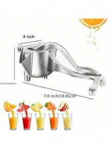 Heavy Duty All-Metal Manual Juicer/Manual Fruit Press, Home Manual Juicer, Suitable For Lemon, Orange, Apple, Cucumber, Melon And Other Fruits, Durable Kitchen Countertop Juicing Tool, Suitable For Home Kitchen, Camping, Picnic Daily Use - Multicolor - View 8