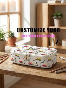 1pc Customized Embroidered Name Pencil Case, Can Be Customized According To Your Unique Design, Perfect For Children To Store Pencils, Print Your Own Name Or Print Your Sister's And Classmates' Names As Gifts For Them - Multicolor - View 9