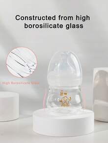 1pc Baby Transparent Glass Bottle, Wide Mouth, 80ml/120ml/160ml, Suitable For Newborns' Daily Feeding - Clear - View 7