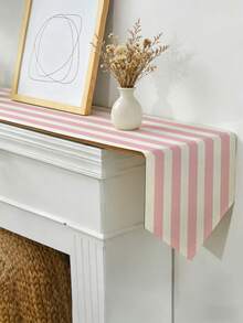 1pc,Crafted Table Runner,Bohemian Style,Simple Striped Pattern Triangular Table Runner,Pointed Asymmetrical Table Runner,Microwave Dust Cover,Protective Cover,Rectangular Tablecloth,Washable,Suitable For Home Dinner,Coffee Table,Kitchen And Dining Room Decor,Dining Table Decoration Party And Scene Decoration,Home Decor,Outdoor Patio Table Runner Decoration,Entryway Decoration,Fireplace Cloth Decoration - Pink - View 6