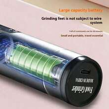 Multi-Functional Electric Grinder - USB Rechargeable 1200mAh Lithium Battery, Powerful Callus Remover, With LCD Display And 2 Replaceable Nano Grinding Heads - Suitable For Both Men And Women, Excellent For At-Home Pedicure And Self-Care Depilation, Birthday Gift - Multicolor - View 9
