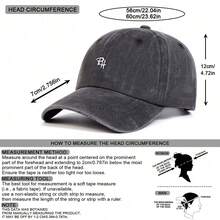 1pc Women's RH Embroidered Washed Baseball Cap, Fashionable Adjustable Sun Protection Casual Hat, Suitable For All Seasons, Daily And Sports - Multicolor - View 3