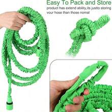 Expandable Garden Hose With Multi-Function Spray Gun - Durable Soft PE Coil Hose, Suitable For Car Washing, Lawn Watering, Pet Bathing, Etc. - Includes Adjustable Nozzle - All-Season Use - Gardening Watering Tool - Flexible Hose Design - Sturdy Connector - Triple-expansion Water Hose - View 6