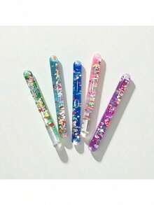 1/2/4/6pcs Liquid Sand Rotating Bar Stress Relief Portable Fun Desktop Countdown Decompression Toy Fingertip Entertainment Essential Gift For Daily Office And Entertainment Collection Display And Storage - Multicolor - View 9