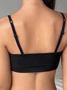 DAZY Seamless Knit Wireless Padded Supportive Sports Bra - Black - View 9