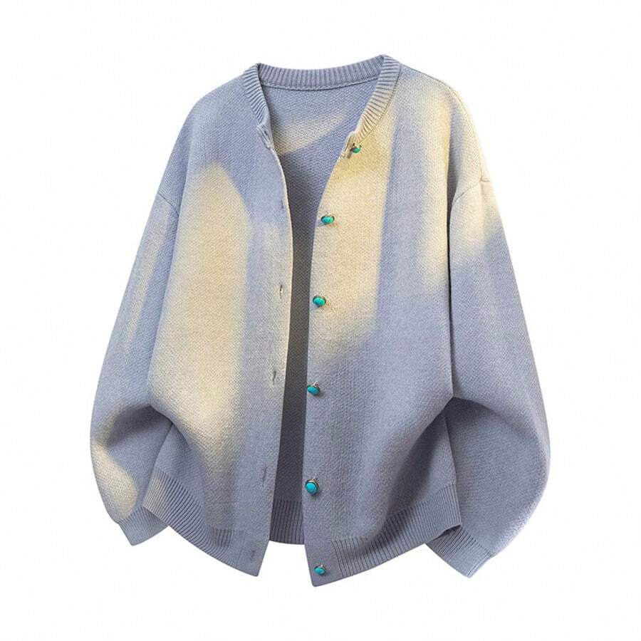 Men Cardigans - Grey - View 1