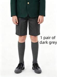 6/1 Pair Cable Knit High Tube Socks, Unisex Kids Seamless Uniform Dress Socks, Suitable For Autumn/Winter Daily Wear, Back To School, White, Navy Blue - Multicolor - View 20