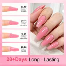 7PCS/Set 15ml Poly Extension Gel Set Nail Art Polygels Kit Clear White Pink Color Nail UV Gel Tip Form Acrylic Nail Gel Slice Brush Kit With 20pcs Nail Extension Molds Nails - Multicolor - View 6
