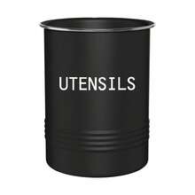 1PC Farmhouse Black Metal Kitchen Utensils Holder Countertop Cooking Tools Storage Bucket Organizer - View 11