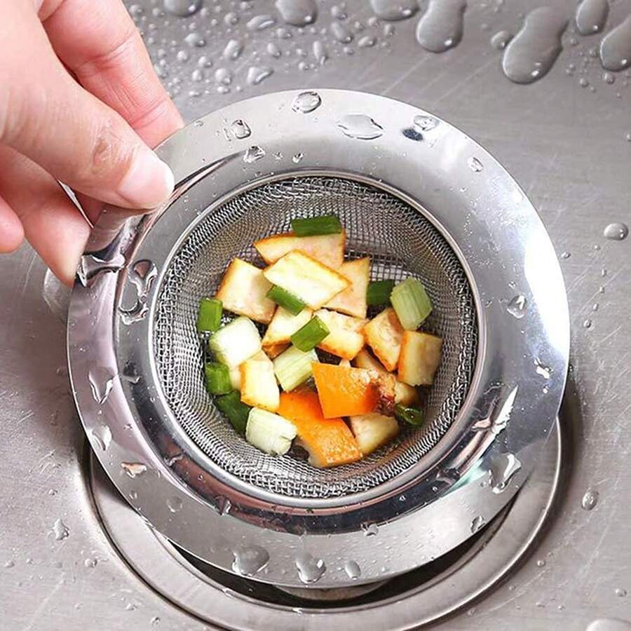 Kitchen Sink Strainer, Stainless Steel Drain Filter, Can Intercept Food Residue And Hair, Suitable For Kitchen, Bathroom And More, Kitchen Utensils
