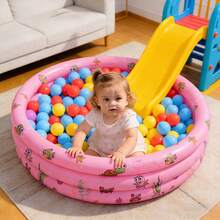 Piscina Inflable Redonda de Tres Anillos con Diseño Marino, Alberca Portátil para Niños, Ideal para Juegos de Agua en Patio y Jardín - A - Ver 7