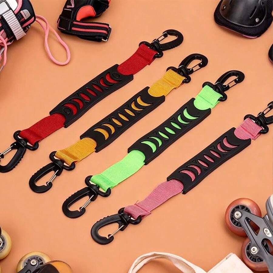 Heavy Duty Skateboard Carrying Strap, Portable Roller Skate Carrying Rope With Carabiner Hook, Ergonomic Handle, Suitable For Inline Skates, Ice Skates, Ski Boots Accessories - Multicolor - View 1