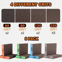 4pcs Sandpaper Sponge Set, Washable And Reusable, Suitable For Sanding Drywall, Wood, Metal And Furniture--High Quality Sandpaper Block Set, Includes 60/80/120/220 Grit Sandpaper. - Multiple Styles - View 4