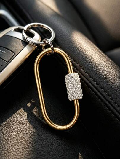 Móc khóa kim loại đa năng đính đá lấp lánh khóa vặn vòng đôi, móc khóa kim loại chống thất lạc, móc khóa ô tô thời trang, phù hợp treo túi xách, dùng ngoài trời, du lịch và làm quà tặng, quà sinh nhật độc đáo, quà lễ hội, quà tiệc, quà tựu trường, quà Ngày Nhà giáo