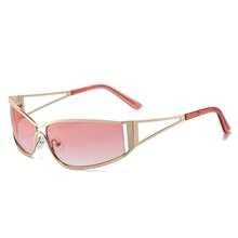 1pc Wrapped Y2K All-Metal Frame Hollow-Leg Retro Glasses Fashion Eyewear Outdoor Daily Wear - Multicolor - View 2