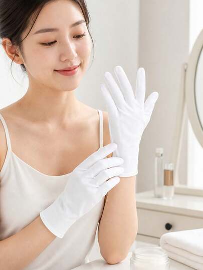 1/3/5/10/20 Pares de Luvas Brancas, Adequadas para Mãos Secas - Luvas de Trabalho Respiráveis - Luvas de Inspeção de Joias Macias de Nível Spa - Luvas de Tecido com Ajuste Elástico, Adequadas para a Maioria das Mulheres