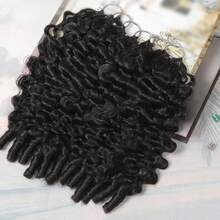 Burmese Curly Human Hair For Crochet, 18 Inch, 50g, Knotless, Pre-Separated, Invisible, Lightweight, Reusable, Crochet Hair Extensions, Natural Black - Natural Black - View 6